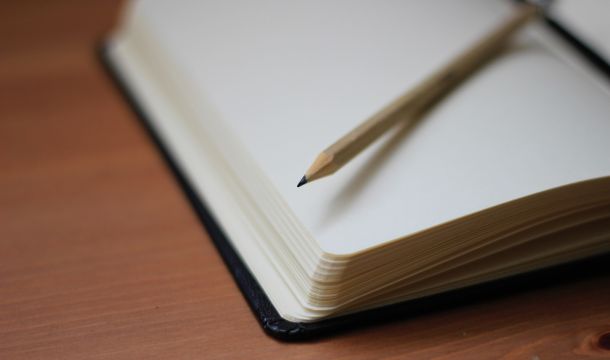 notebook, pencil