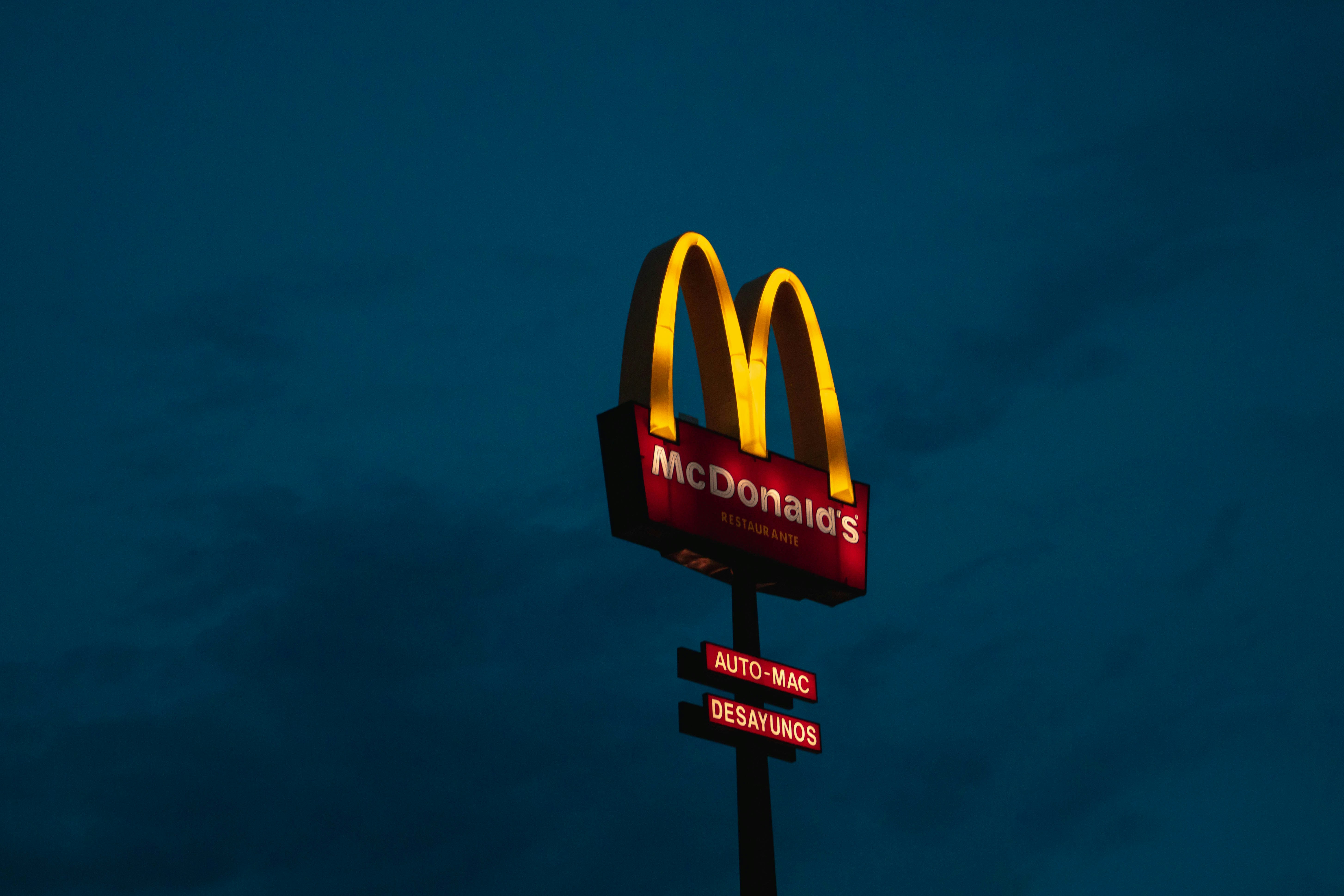 mcdonalds sign, blue sky