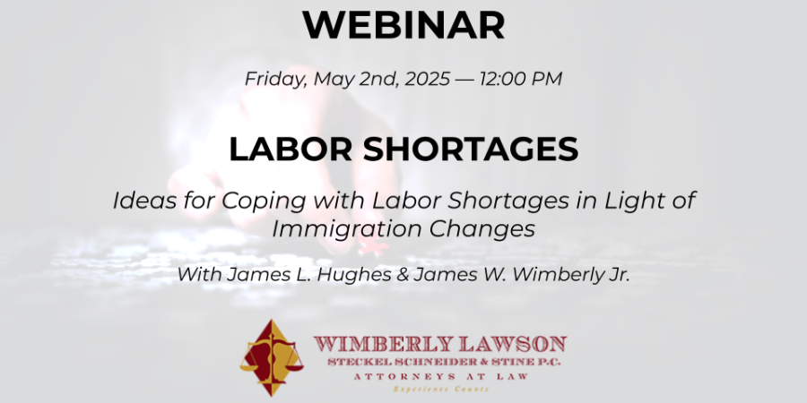 webinar promo graphic, Ideas for Coping with Labor Shortages in Light of Immigration Changes