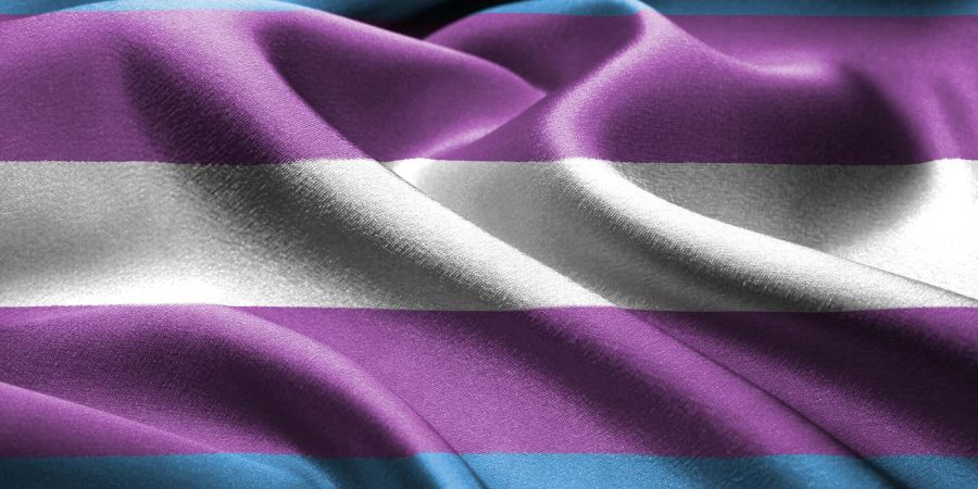 blue, white, and purple flag