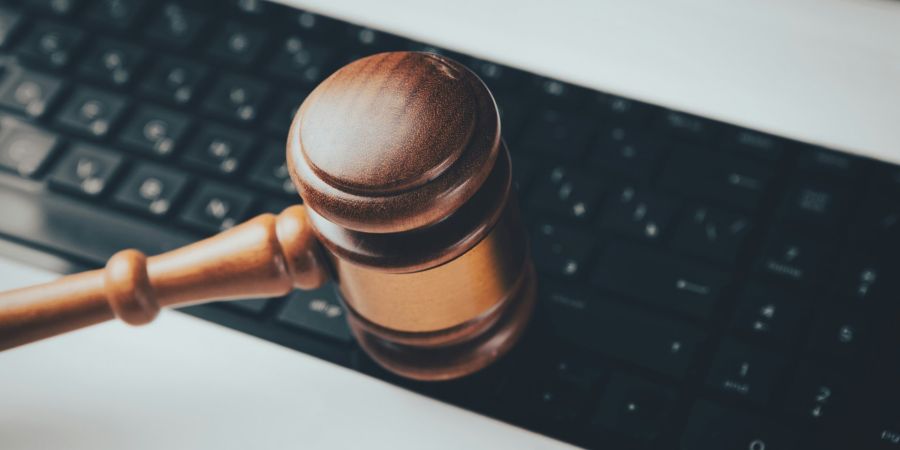 judge gavel, keyboard