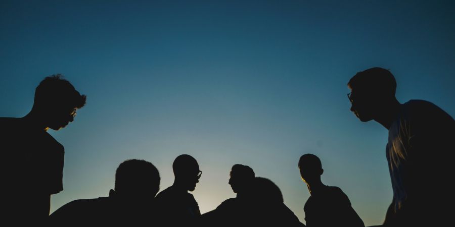 group of people, outdoors, night