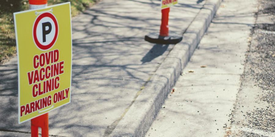 Covid Vaccine Clinic, Parking Sign, Outdoors