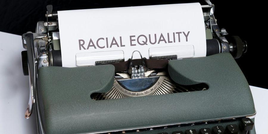 racial equality, printed, typewriter