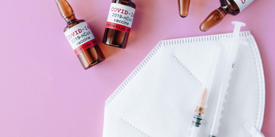 medical supplies on a pink table