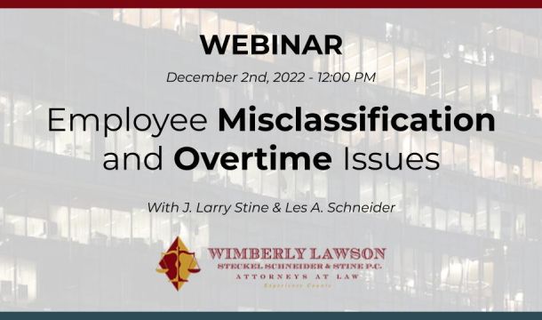 Employee Misclassification and Overtime Issues promo graphic
