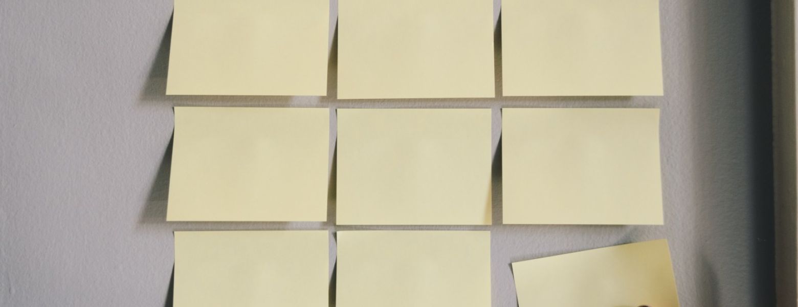sticky notes, wall, indoors