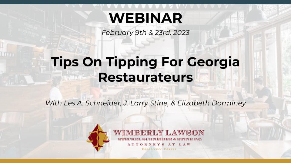 Tips on Tipping for Georgia Restaurateurs