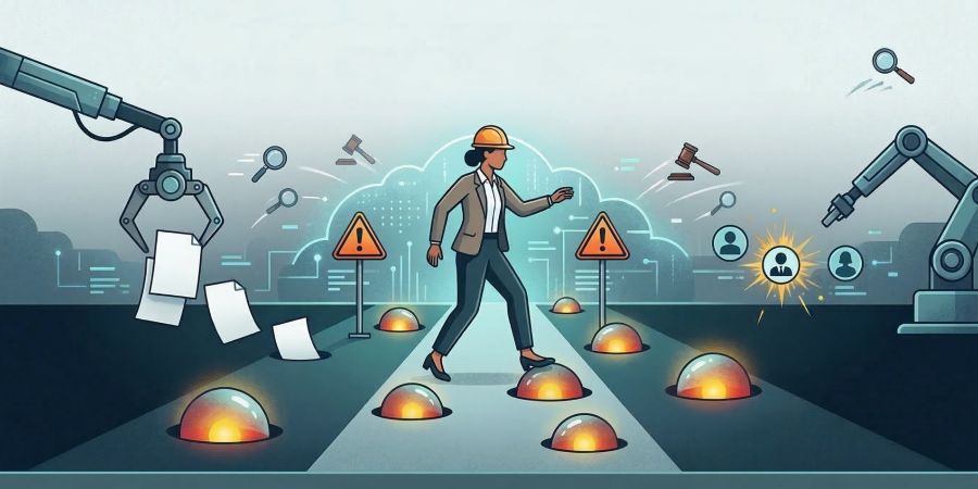 legal minefield cartoon