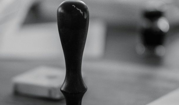 stamp, desk table