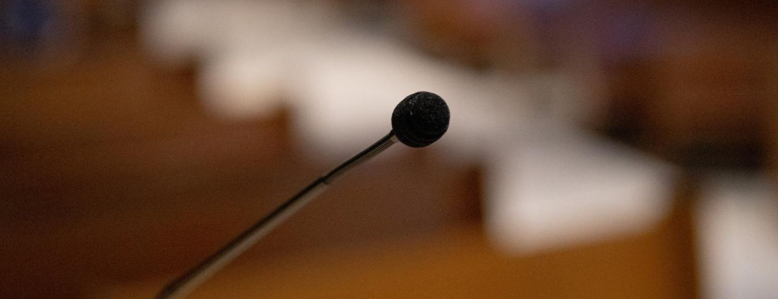 podium with a microphone