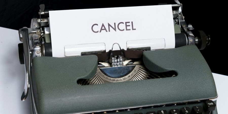 typewriter, cancel