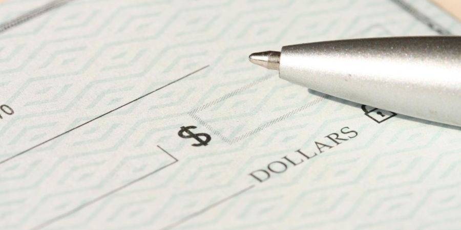 check with a pen on it