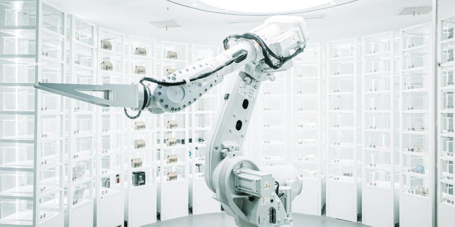 ai machine in a white room