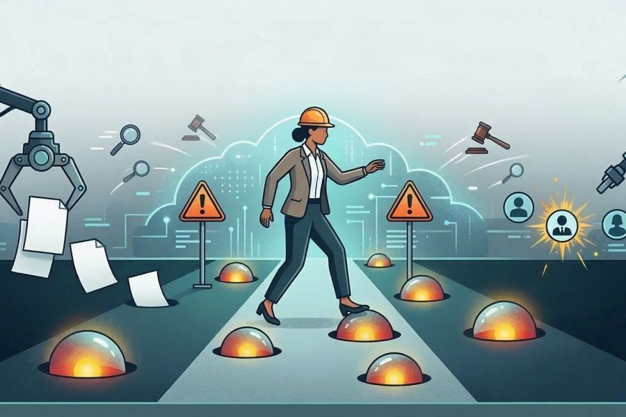 legal minefield cartoon