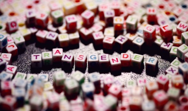transgender spelled out in cubes