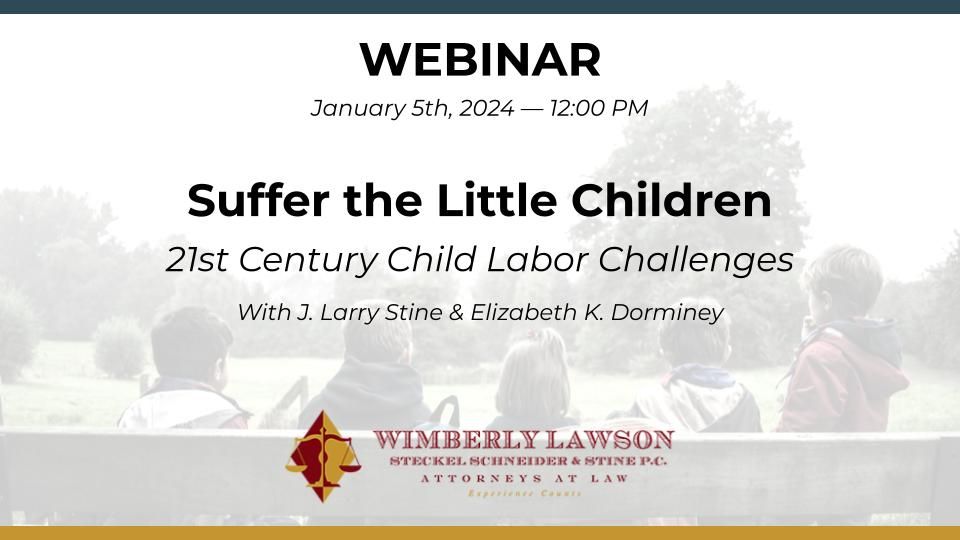 webinar promo graphic, children sitting on a bench
