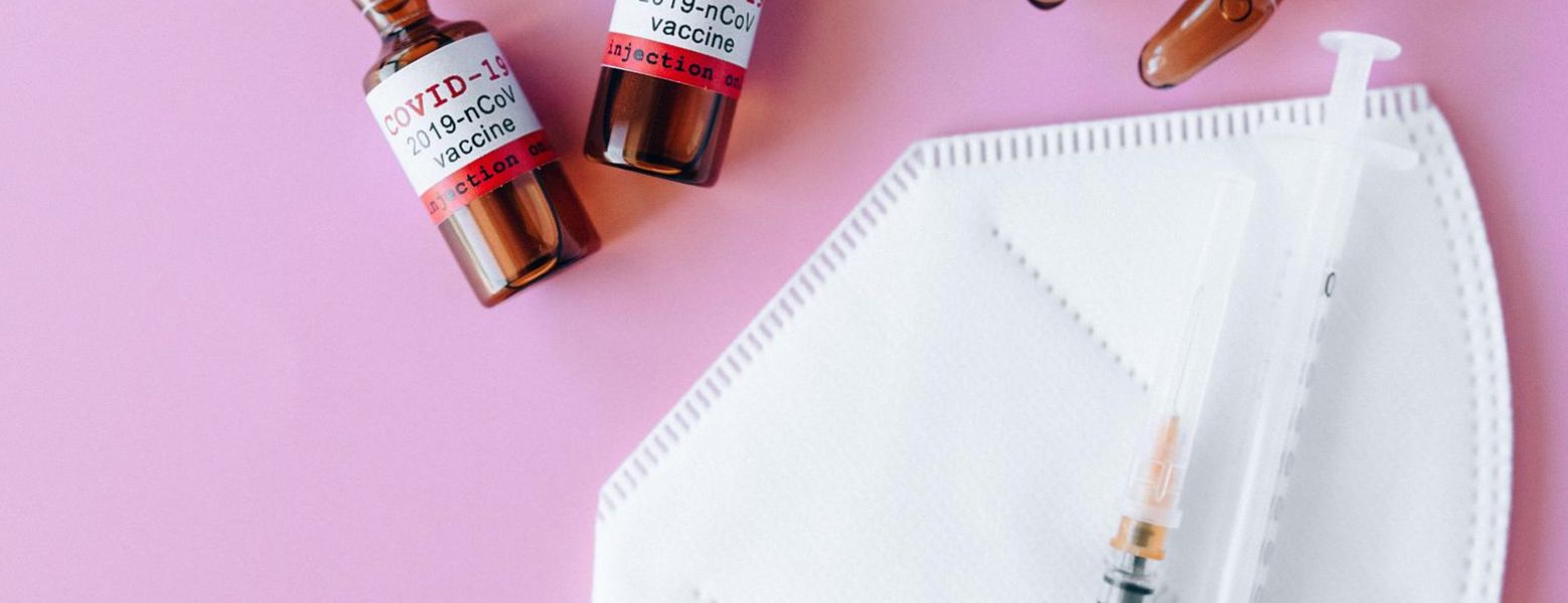 medical supplies on a pink table