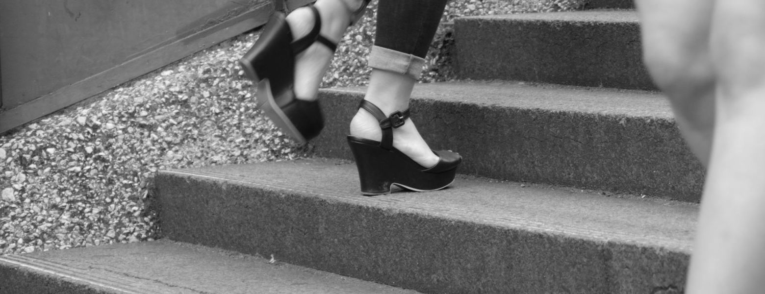 feet going up stairs