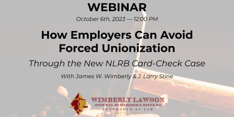 webinar promo graphic: avoid forced unionization card