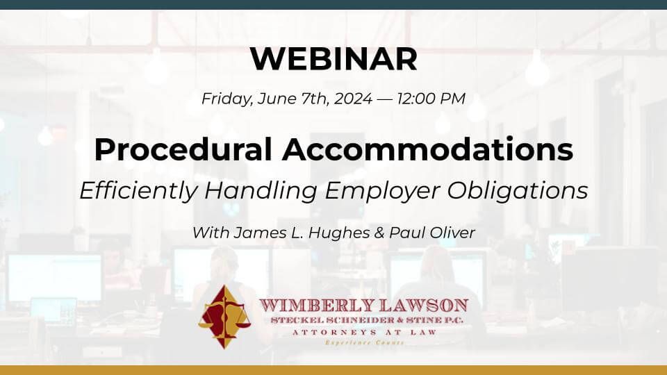promo graphic, Procedural Accommodations: Efficiently Handling Employer Obligations