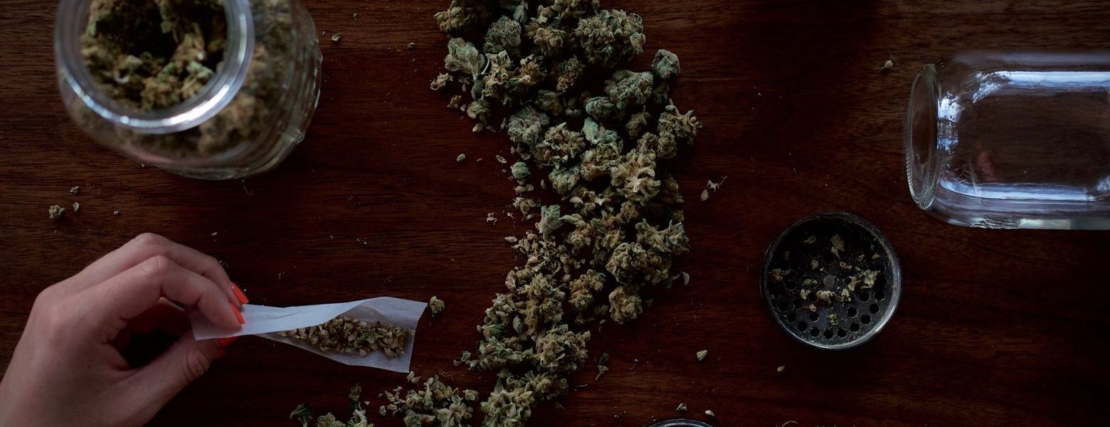 cannabis on a table, indoors