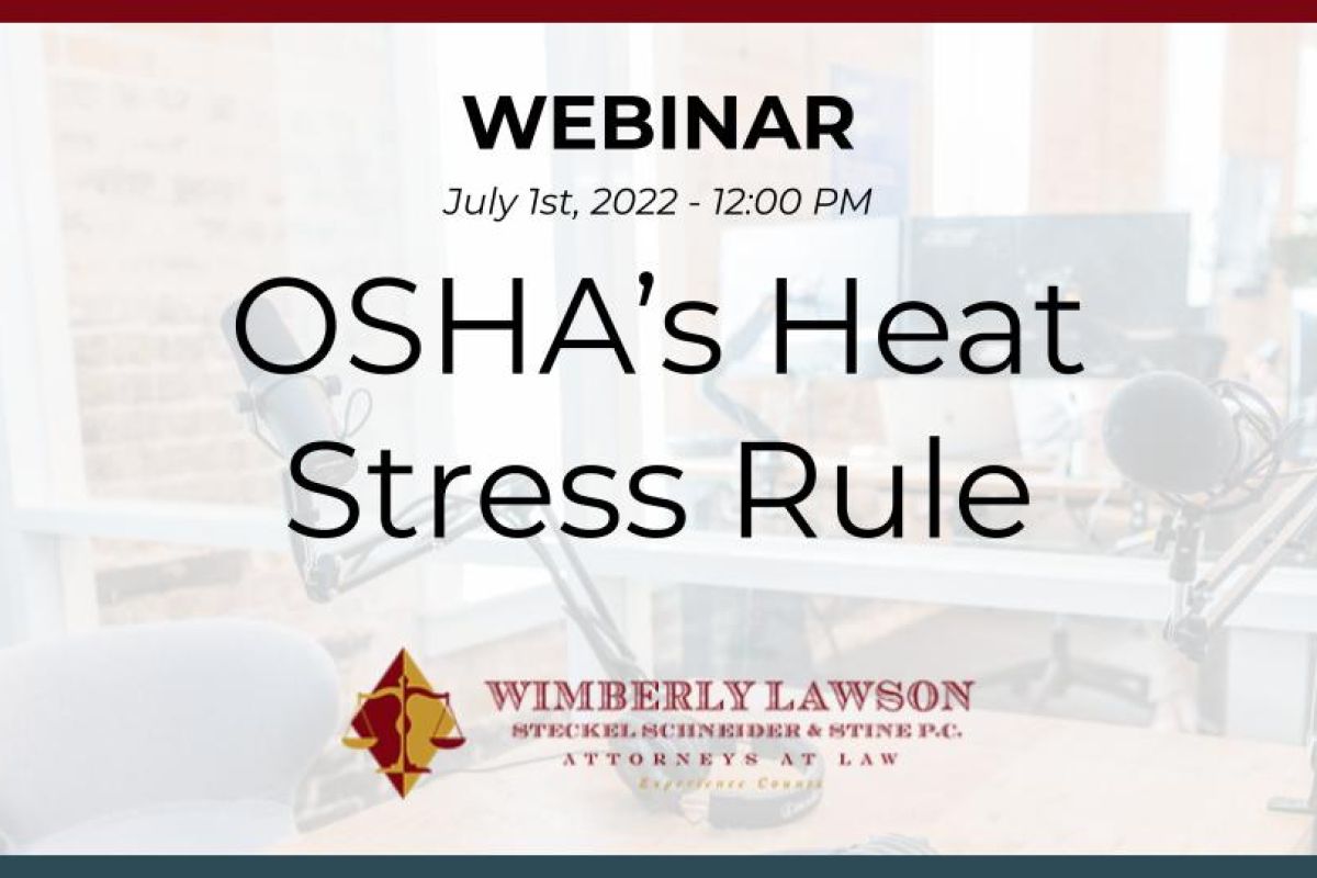 OSHA’s Heat Stress Rule webinar graphic