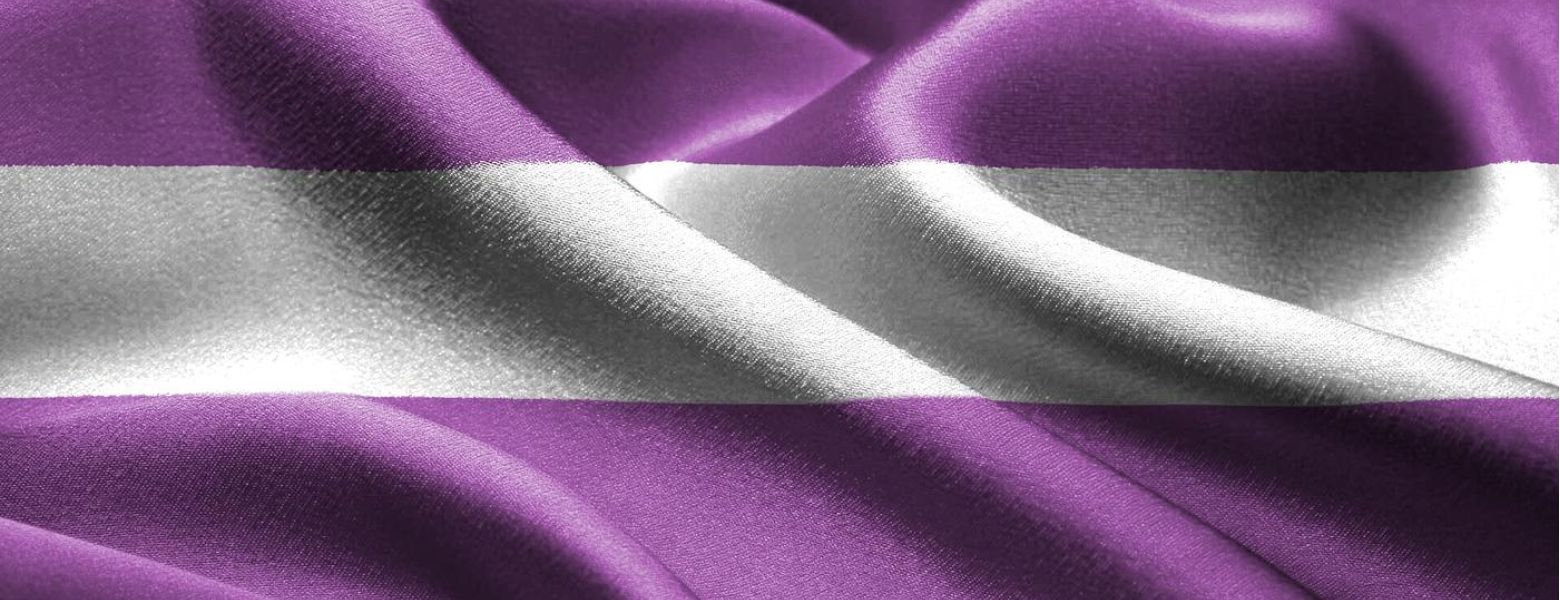 blue, white, and purple flag