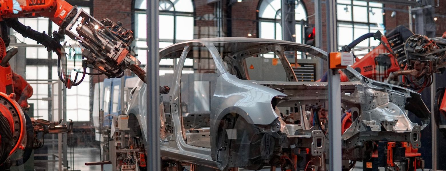 car manufacturing plant, indoors