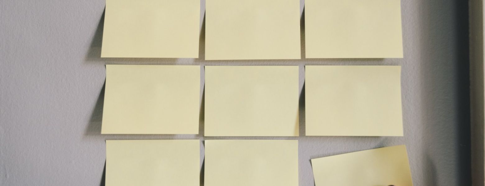 sticky notes, wall, indoors