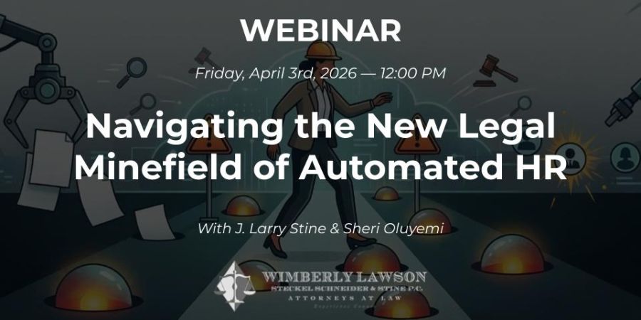 promo graphic, Navigating the New Legal Minefield of Automated HR