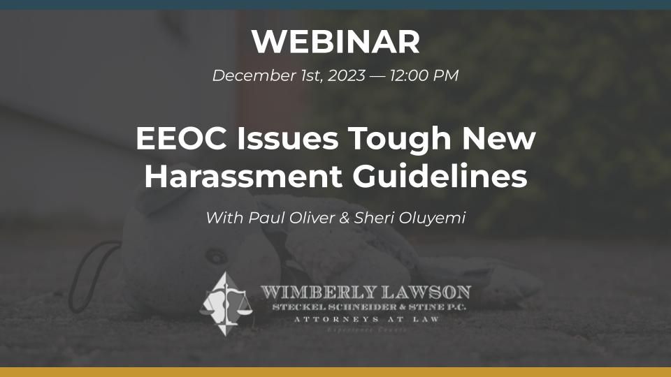 eeoc issues tough new harassment guidelines