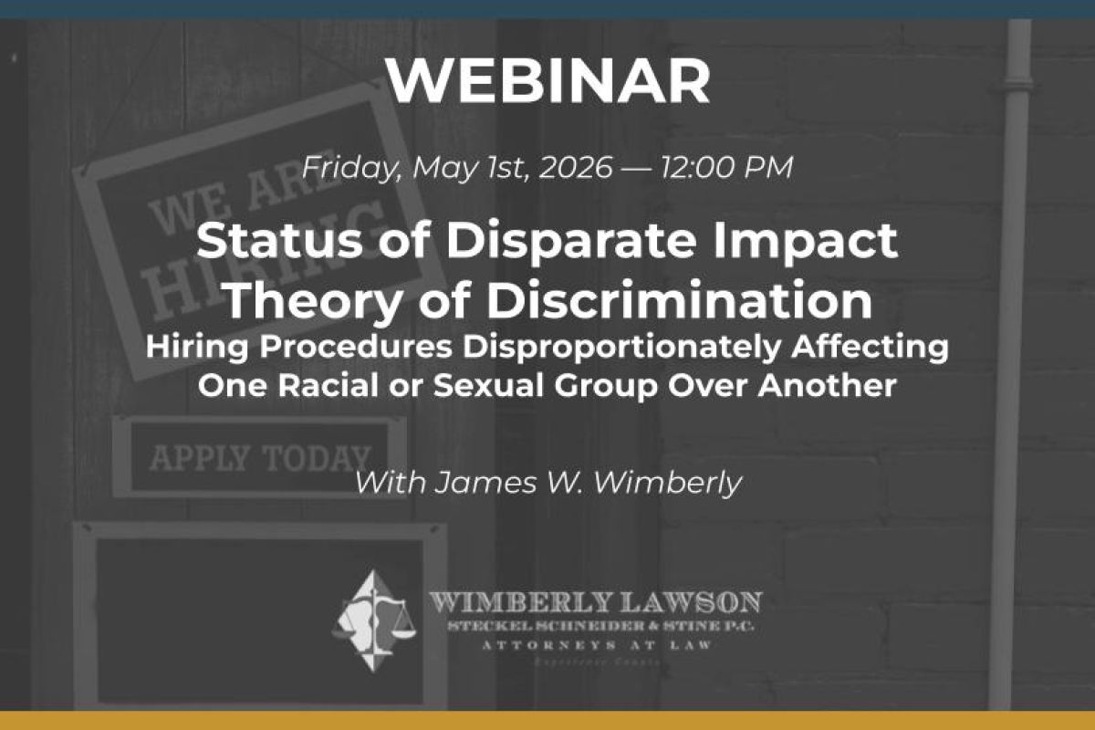 Disparate Impact Theory webinar promo graphic