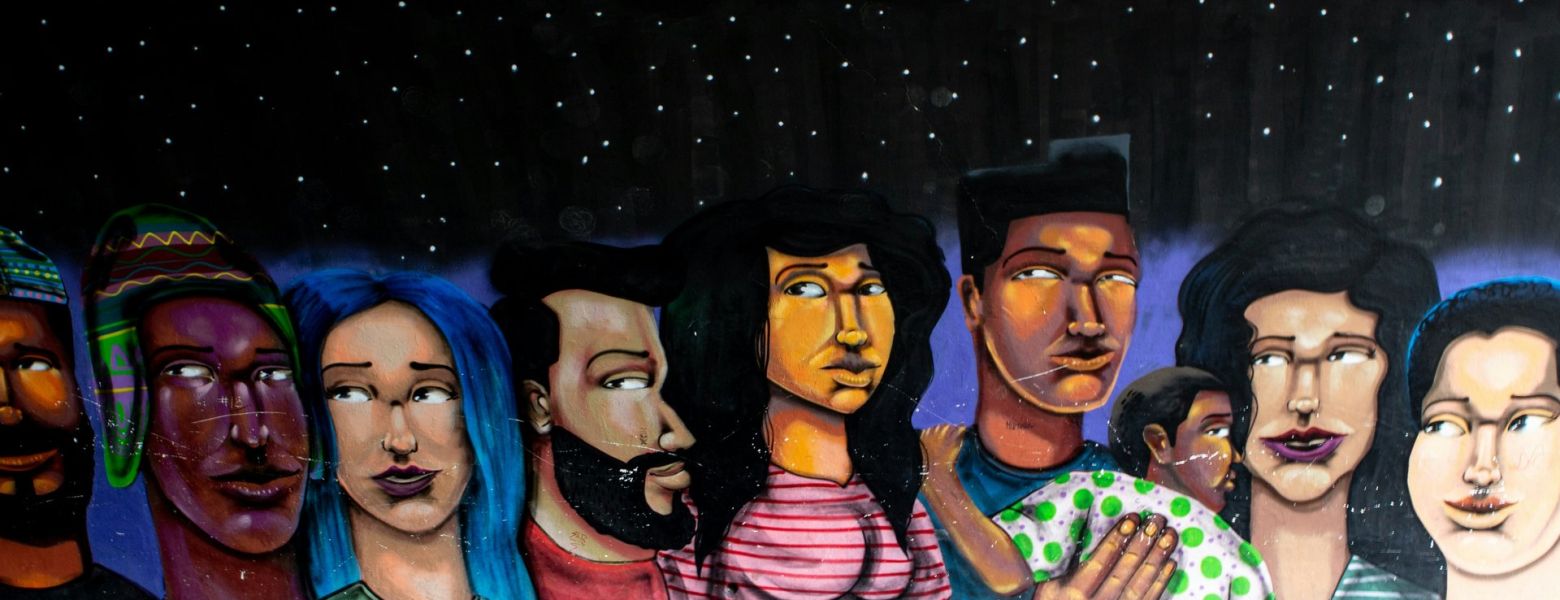 a painted of a different looking people