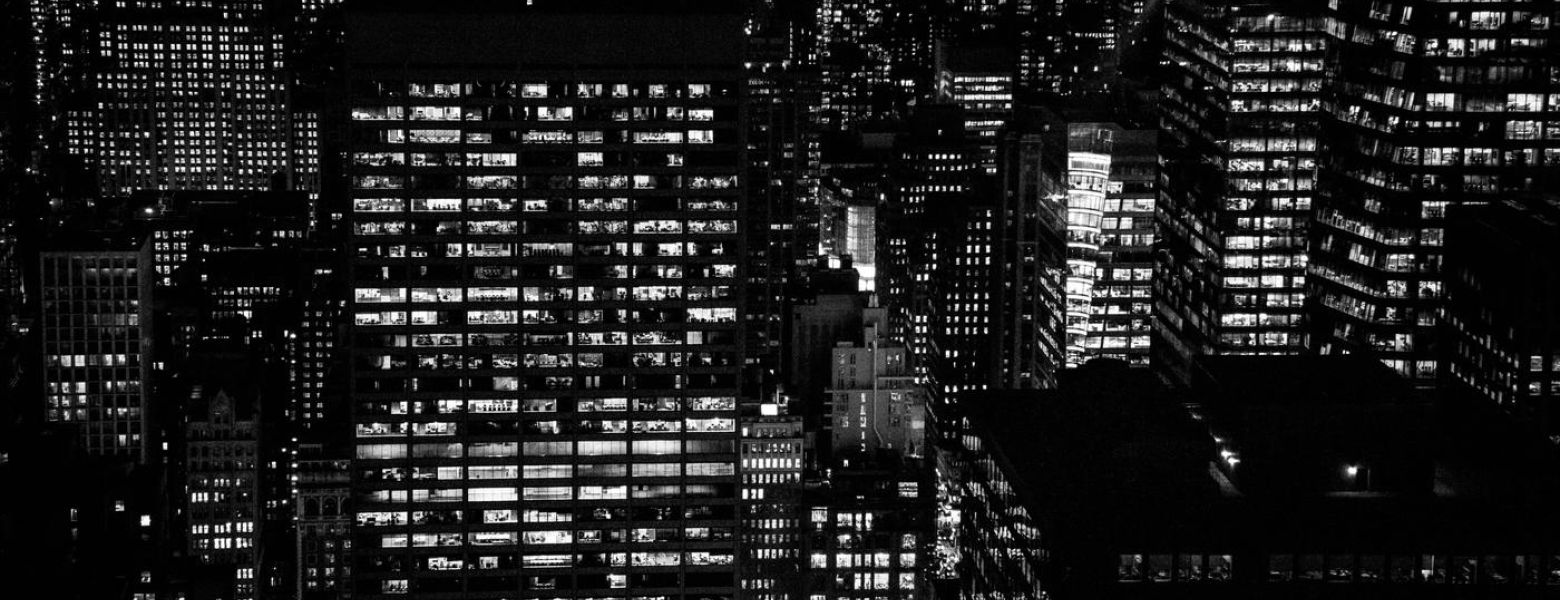 a city at night working