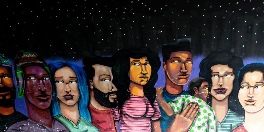 a painted of a different looking people