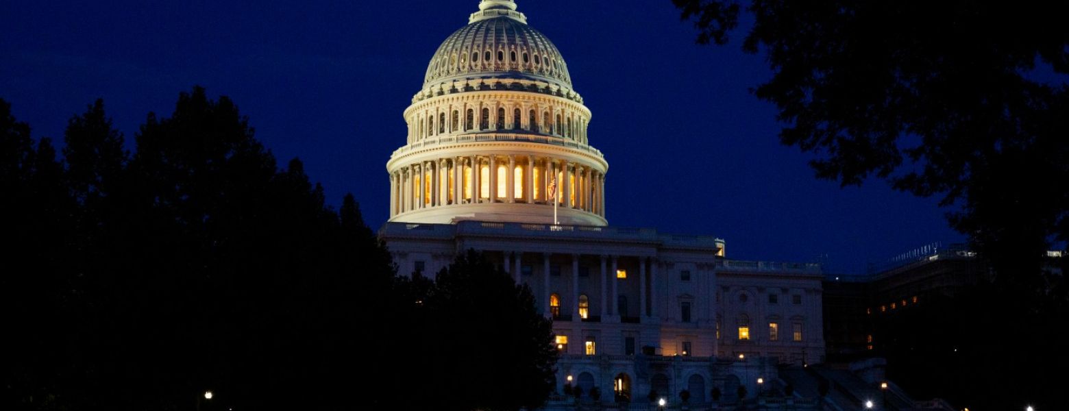 washington dc congress building at night