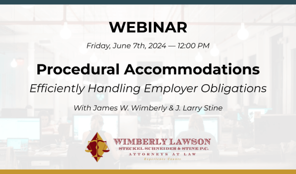 promo graphic, Procedural Accommodations: Efficiently Handling Employer Obligations