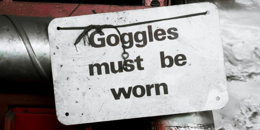 goggles must be worn sign