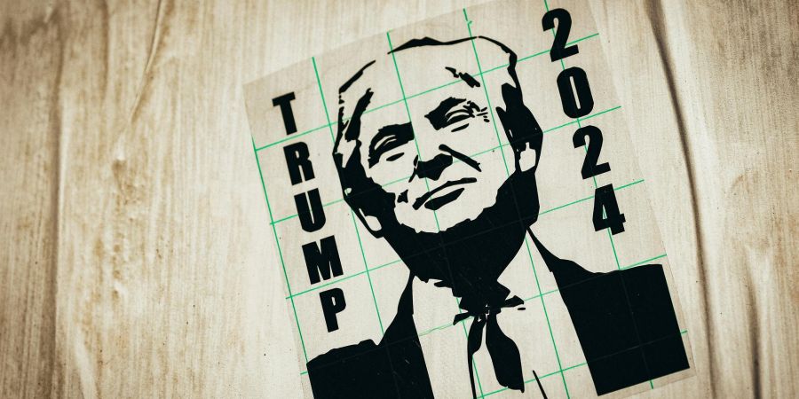 trump 2024 poster on wood