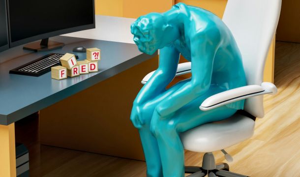 fire employee sad, figurine