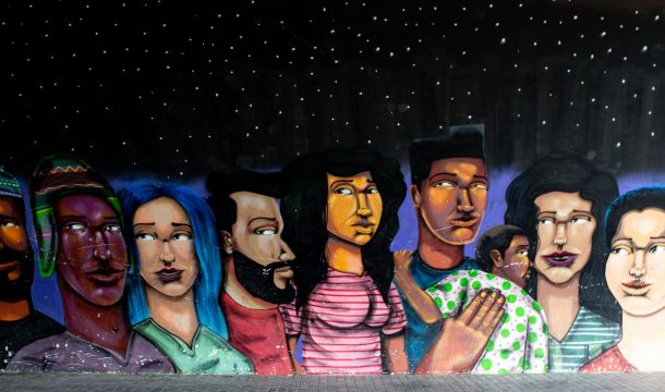 a painted of a different looking people