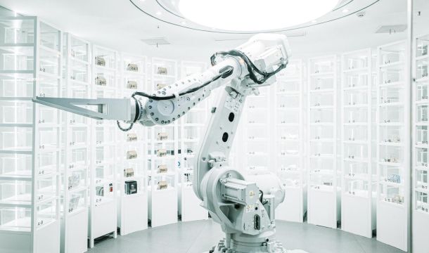 ai machine in a white room