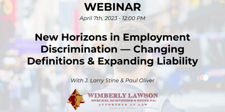 New Horizons in Employment Discrimination promo graphic