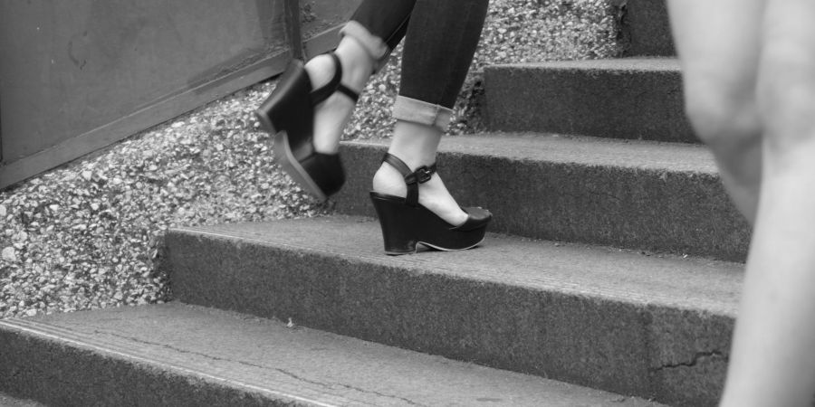 feet going up stairs