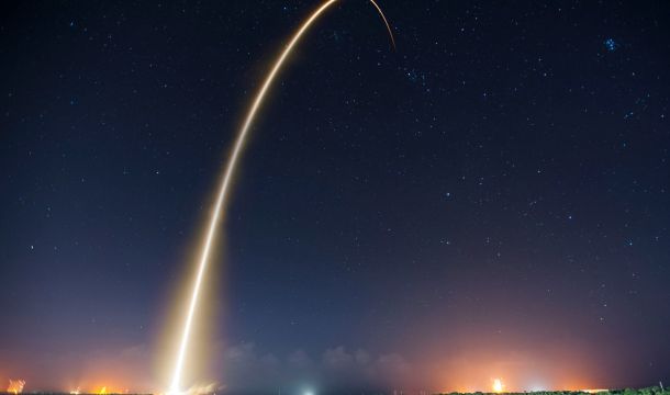 rocket launch, sky, night