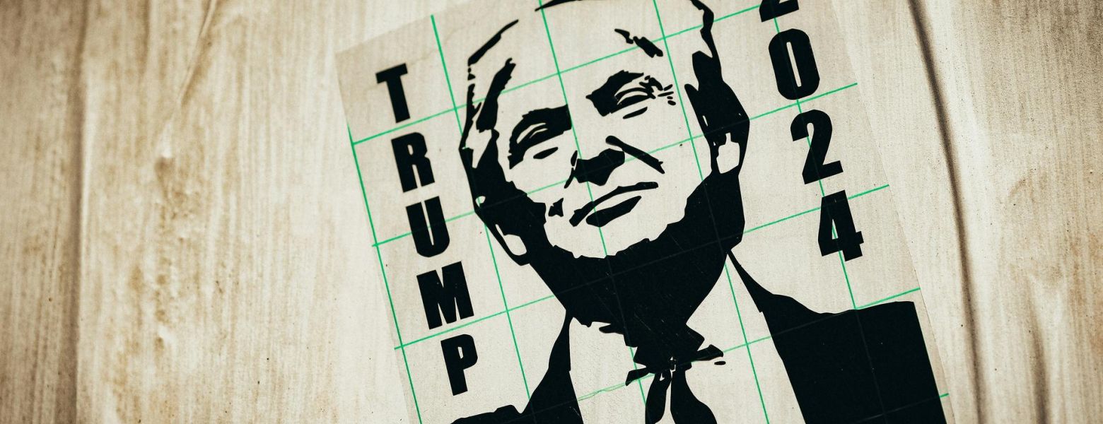 trump 2024 poster on wood