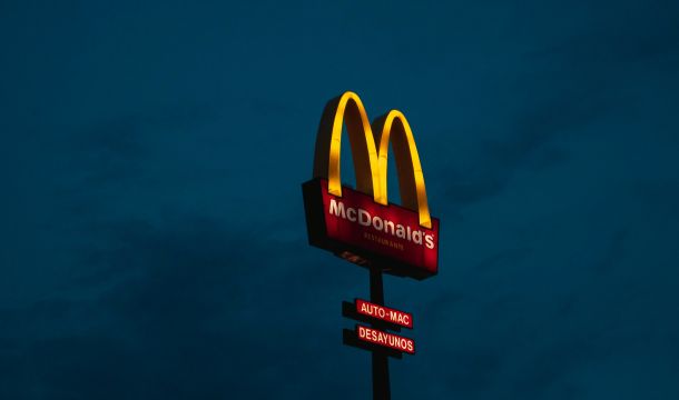 mcdonalds sign, blue sky