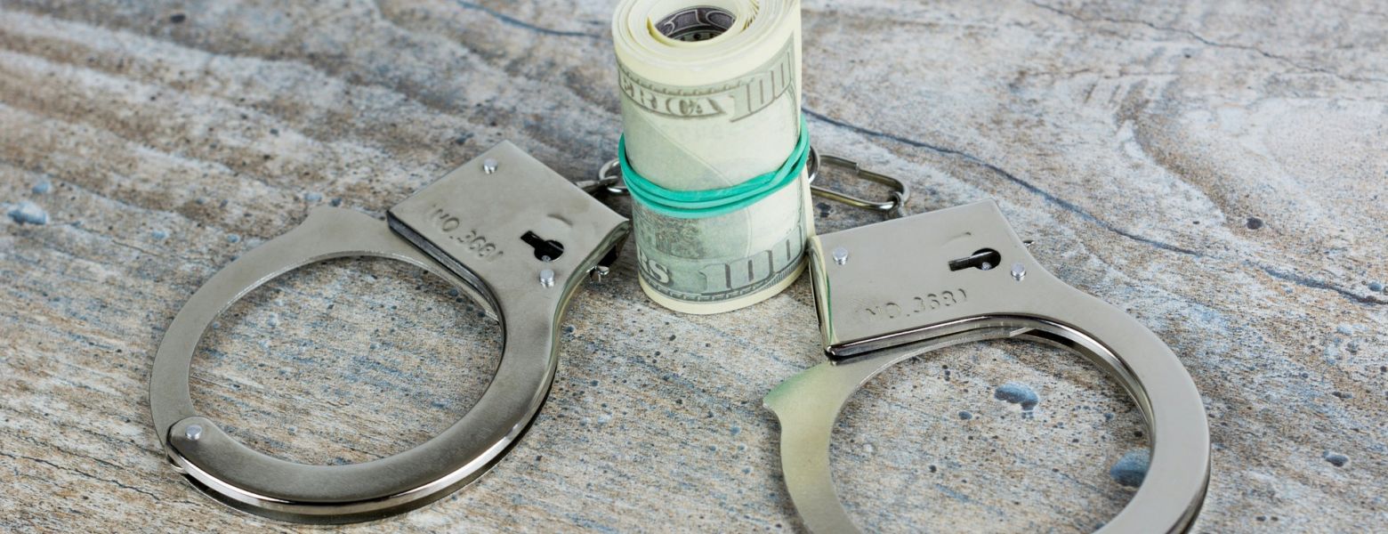 handcuffs, money